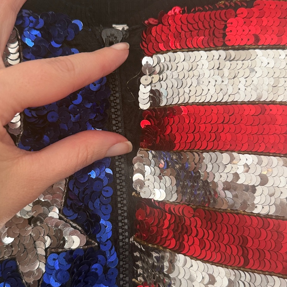 Vintage USA Olympics Atlanta 1996 Sequin Americana Style Zip Up Varsity Jacket - Picture 11 of 16